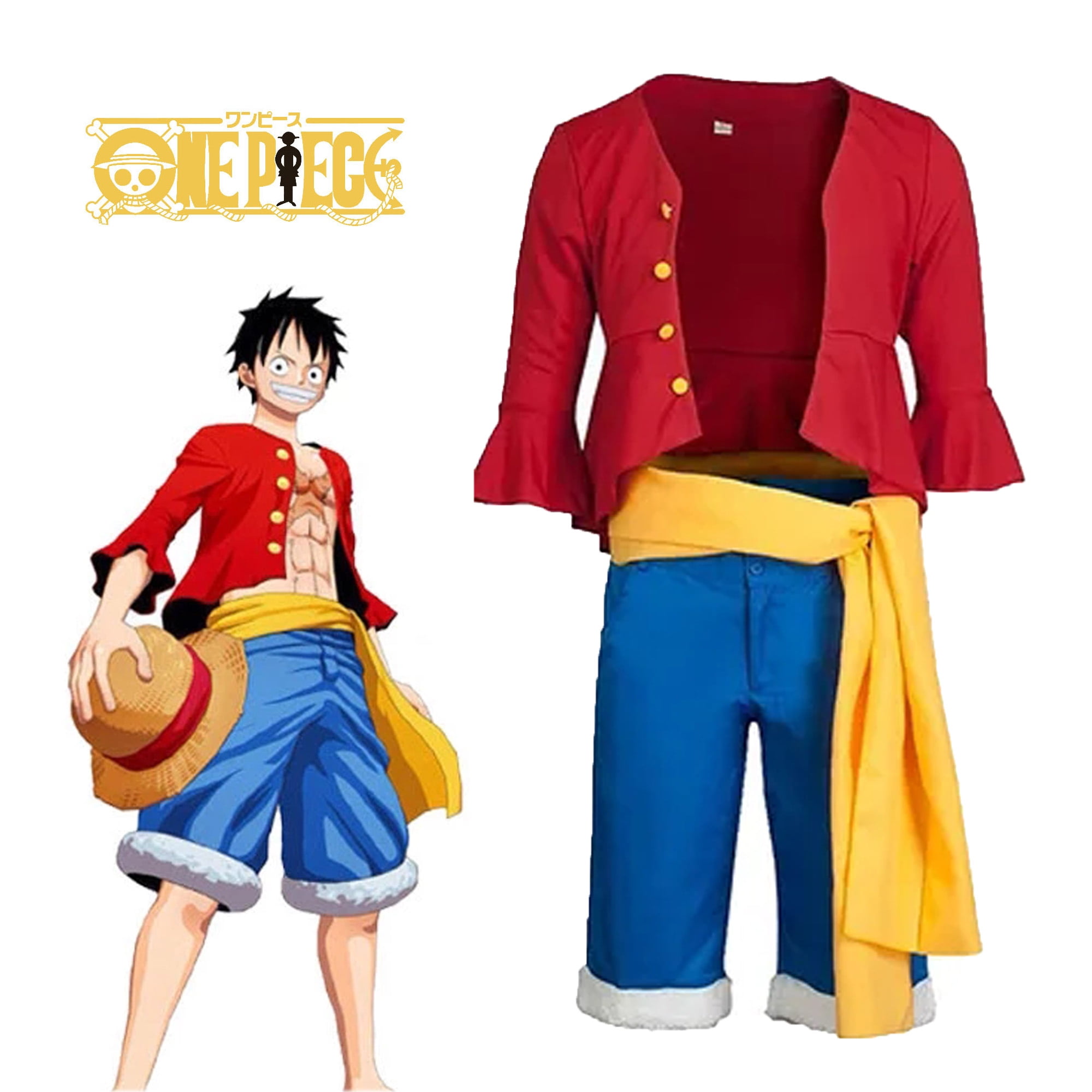 Anime One Piece Luffy Cosplay Costume Party Dress for Adult