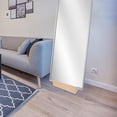 thumbnail image 1 of OULII Floor Mirror Stand Holder Khaki Wooden Height Adjustment Stable Support for Office Use 1Set, 1 of 5