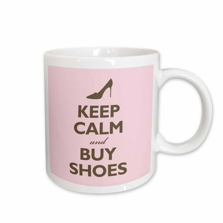 

3dRose Keep calm and buy shoes Pink Ceramic Mug 15-ounce