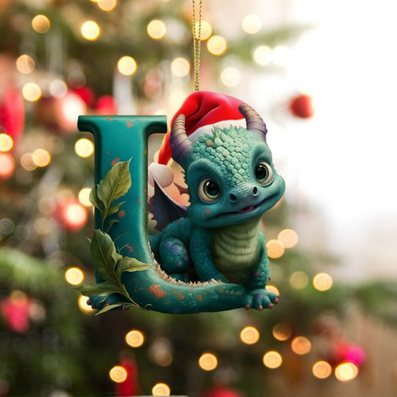 Colgante Navideño de Dinosaurio, Adorable Adorno para Amantes de Los Perros, Ideal para El Árbol de Navidad, Regalo para Amantes de Los Perros, Decoración Caprichosa para El Hogar, Acrílico de Alta C