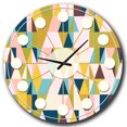 thumbnail image 1 of Designart 'triangulaire Rétro Design I Horloge Murale Moderne du Milieu du Siècle, 1 of 3
