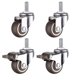 thumbnail image 1 of Ruedas giratorias M10 con freno, ruedas giratorias de goma resistentes, mesas de trabajo, ruedas para muebles, diámetro de rosca: 10 mm, longitud 25 mm, 2 con frenos + 2, 1 of 4