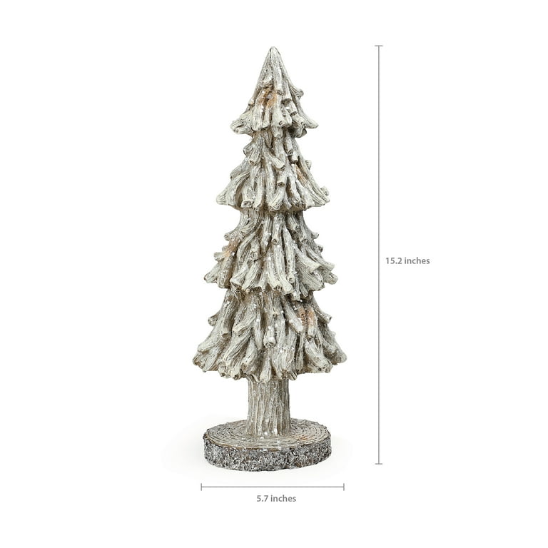 RM ROOMERS White Christmas Tree Figurine, Resin Christmas Tree, Tabletop  Christmas Tree Set of 2, Tree Centerpieces for Tables, Accessories for  Village Winter a…