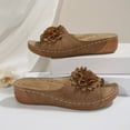 thumbnail image 7 of Mostsola Summer Open Toe Wedge Sandals for Women Hollow Out Bohemia Floral Platform Orthotic Slides, 7 of 7