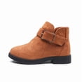 thumbnail image 5 of Girls Winter Ankle Boots, Solid Color Warm Lined Soft Sole Fashion Versatile Outdoor Daily Casual Footwear Brown 10, 5 of 7