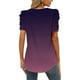 thumbnail image 2 of Gibobby Camiseta Powerblend con Cuello en V Camiseta suelta informal con cuello en V para mujer, blusa manga corta con estampado(Morado,M), 2 of 4