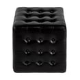thumbnail image 6 of Beaumont Lane Leather Black Ottoman Cube 18"W Unassembled, 6 of 7