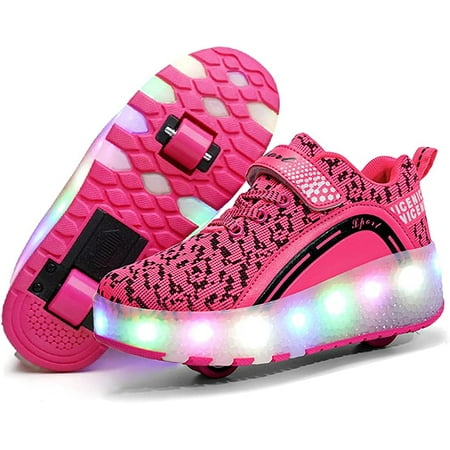 

Roller Shoes Girls Boys Wheel Shoes Kids Roller Skates Shoes LED Light Up Wheel Shoes for Kids for Children