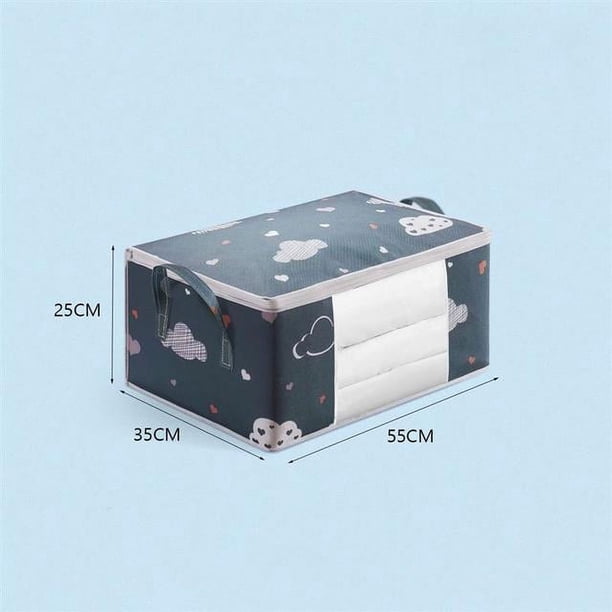 Bolsa de almacenamiento de ropa de gran capacidad, organizador con asa reforzada, adecuado para mantas, ropa de cama, plegable con cremallera resistente