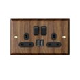 thumbnail image 1 of High Quality Retro Europe Type Vintage Wall Light Switch Socket, Solid Wood Brass Toggle Switch Plate, Antique Home Stay Switch, 1 of 5