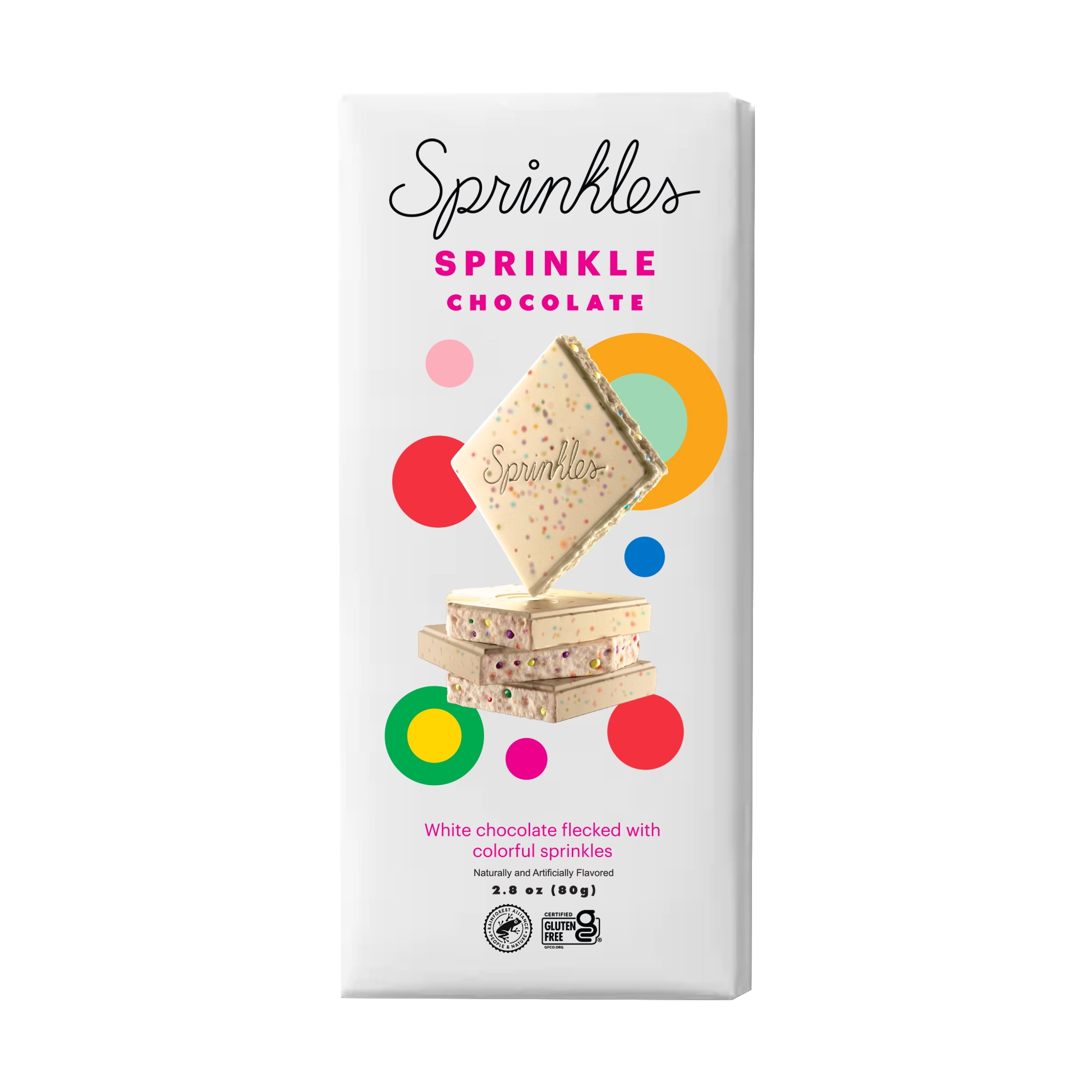 Sprinkles Premium White Chocolate Bar Flecked with Colorful Sprinkles