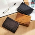 thumbnail image 3 of Monedero con cadena antirrobo y bloqueo RFID para hombre, monederos plegables con múltiples bolsillos, genuino, 3 of 8