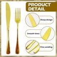 thumbnail image 4 of 100 Pcs Stainless Steel Gold Silverware Set Bulk Flatware Set Service for 50, 50 Pcs Dinner Forks and 50 Pcs Dinner Knives Tableware Cutlery Set for Butter Kitchen Restaurant, Dishwasher Safe, 4 of 6