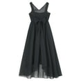 thumbnail image 5 of YONGHS Kids Flower Girls Pleated Chiffon Junior Bridesmaid Dress Wedding Party Gown Black 12, 5 of 5
