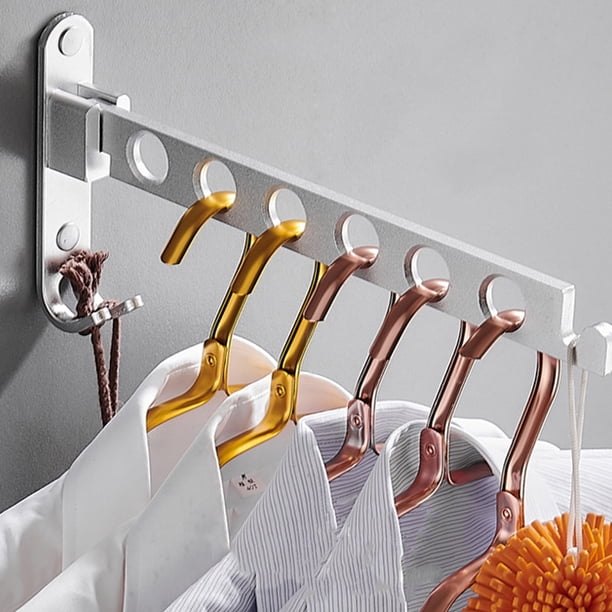 Vueinrg Perchero Plegable De Pared: Organiza Tu Hogar Sin Obras (Aluminio, Plata) - Ideal Para Balcón Y Dormitorio