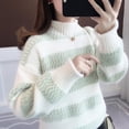 thumbnail image 1 of Suéter de mujer Otoño e Invierno Ropa exterior suelta para mujer Top de cuello alto medio Camisa popular con parte inferior gruesa, 1 of 4