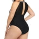 thumbnail image 4 of Traje de baño de talla grande para mujer, traje de baño de una pieza con control de barriga, traje de baño de cuello alto, traje de baño fruncido Namotu CZYD-SY78-9, 4 of 6