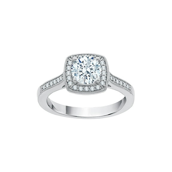 KATARINA Diamond Halo Engagement Ring in 10K White Gold (1 1/6 cttw, I-J, I1-I2) (Size-9)