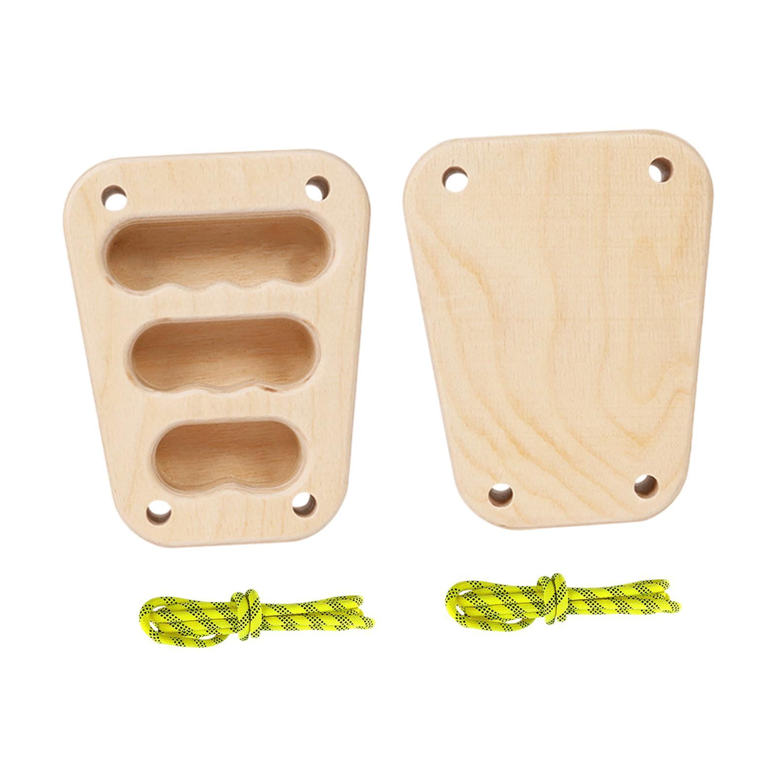 figatia 2 Pieces Wooden Rock Climbing Holds for Climbers Upper Body Workouts Training Board for Doorway Athletes