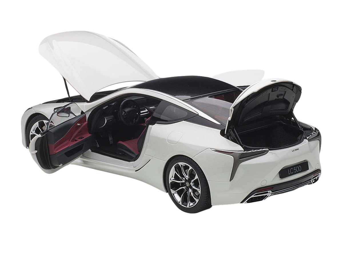 Lexus LC500 Metallic White with Dark Rose Interior and Carbon Top 