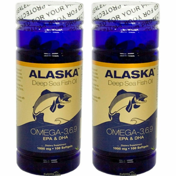 Megalopolis douche nakomelingen 2x Alaska Deep Sea Omega-3-6-9 Fish Oil/EPA/DHA/Flaxseed Oil 100 SG Made In  USA - Walmart.com