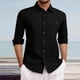 thumbnail image 1 of pstuiky camisetas de manga larga para hombre, Camisa tipo cárdigan de manga larga con botones y bolsillos informales de color liso para hombre Tops casuales para hombres m, 1 of 9