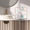 thumbnail image 4 of GHSDFBB Bathroom Organizers Countertop, 2-Tier Corner Shelf, Counter Organizers, Bathroom Storage, Makeup Cosmetic Perfume Vanity Organizers for Bathroom Washroom Kitchen Spice Rack, 4 of 7