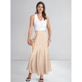 thumbnail image 4 of Womens Skirts Business Casual Clothes High Waisted Cocktail Party Wedding Guest Mermaid Maxi Skirt Champagne Color XL, 4 of 9