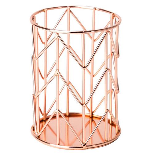 AkoaDa Metal Wire Pen/Pencil Holder, Modern Makeup Brush Holder Rose