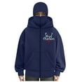 thumbnail image 4 of TTUHYWXI Balaclava Hoodie Cagoule Hiver Homme Winter Ski Chirsmas Hoodies With Mask Double Layer Hoodedsweatshirt Fleece Zip Hoodie (Navy, XL), 4 of 4