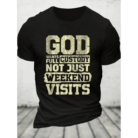 [Soft GOD WANTS Tee] Comfy GOD WANTS Print Tee - Soft, Breathable Short Sleeve T-Shirts for Men - Perfect for Summer, Outdoor Activities, Casual Daily Wear, and Gift Ideas