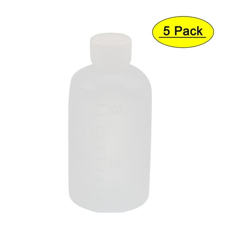 

5Pcs 100ml Plastic Small Mouth Chemical Reagent Bottle Sealing Bottle