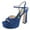 Blue, variant on FSJ Women Bling Rhinestones Ankle Buckle Strap Sandals Chunky Platform Heels Pumps Square Open Toe Wedding Dress Shoes Size 8 Purple