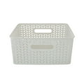 thumbnail image 6 of Simplify 2 Pack Medium Herringbone Plastic Storage Basket in White, 6 of 6