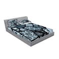 thumbnail image 2 of Ambesonne Floral Fitted Sheet & Pillow Sham Set, Modern Geometric Shapes, Full, Bluegrey Black White, 2 of 2