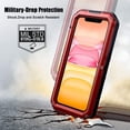 thumbnail image 4 of Funda para iPhone 11 a prueba de golpes, resistente al agua IP68, protector de pantalla incorporado, de grado militar, de metal resistente, a prueba de polvo, lluvia y nieve, para iPhone 11, funda pa, 4 of 5