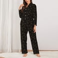 thumbnail image 2 of Honeii Gold Spiders And Cobwebs print Women's Pajama Sets Long Sleeve Button Down Sleepwear Nightwear Soft Pjs Lounge Sets-XX-Large, 2 of 7