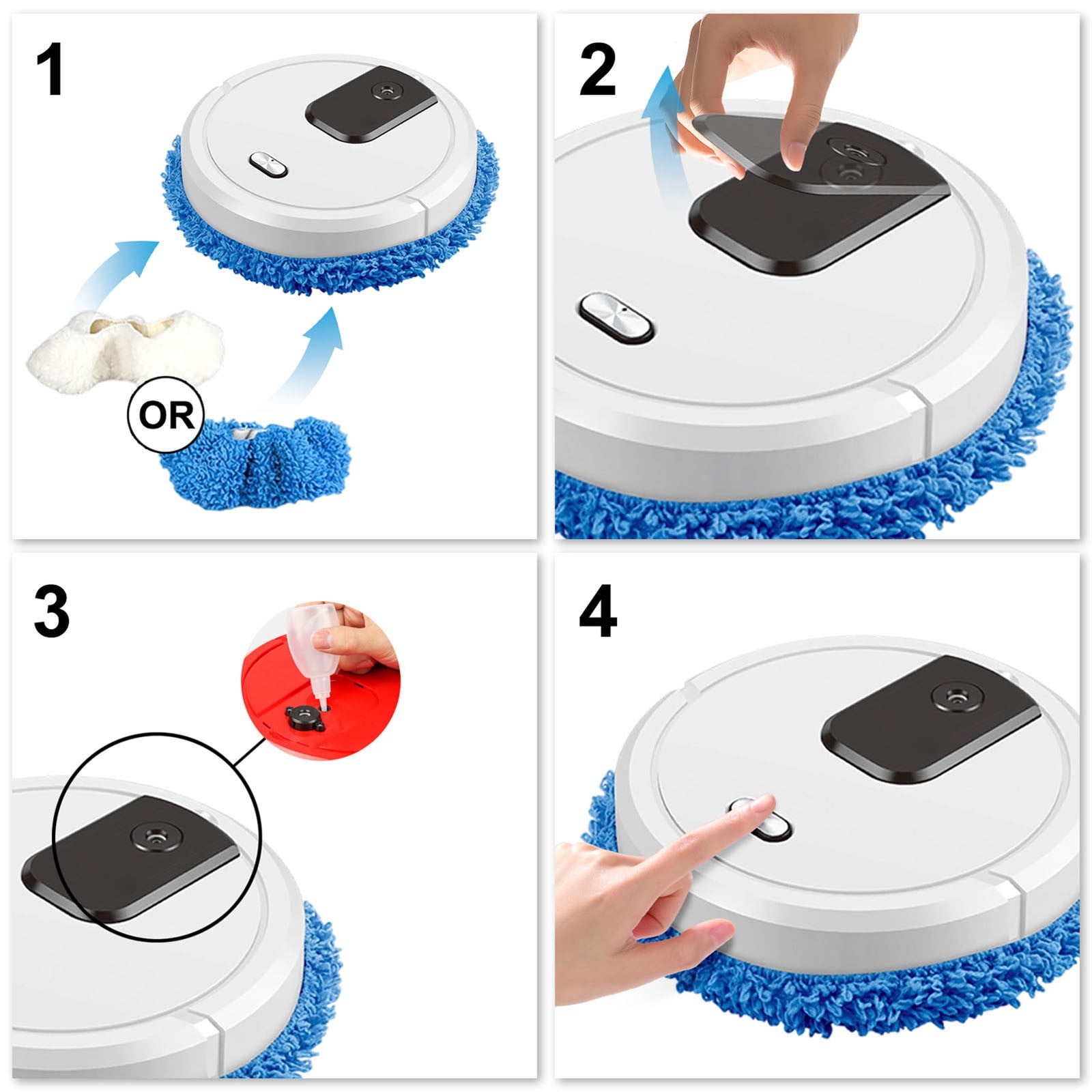 LLDYYDS Dry and Wet 3 in 1 Sweeping Robot, Intelligent Sweeping Robot Vacuum Cleaner, Rechargeable Dry and Wet Fully Automatic Mopping Machine