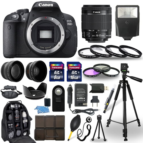 Maken Likken genezen Canon EOS 700D Digital SLR Camera + 18-55mm Lens + 30 Piece Accessory  Bundle - Walmart.com