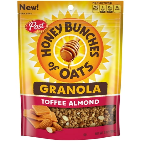 Oats Honey Granola - (2 Pack) Post Honey Bunches of Oats Granola, Toffee Almond, 11 Oz
