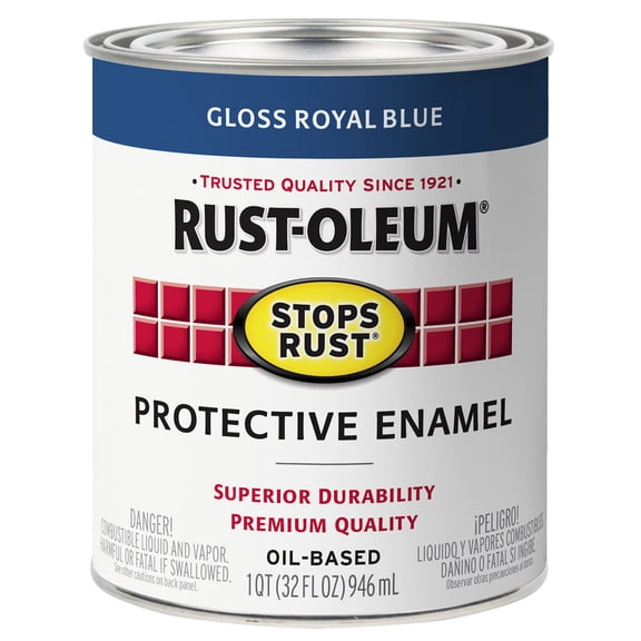 Rust-Oleum Stops Rust Indoor and Outdoor Gloss Royal Blue Rust Prevention Paint 1 qt.