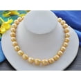 thumbnail image 2 of K-KED Big 17" 12-16mm Round Golden Edison Keshi Pearl Necklace CZ, 2 of 3