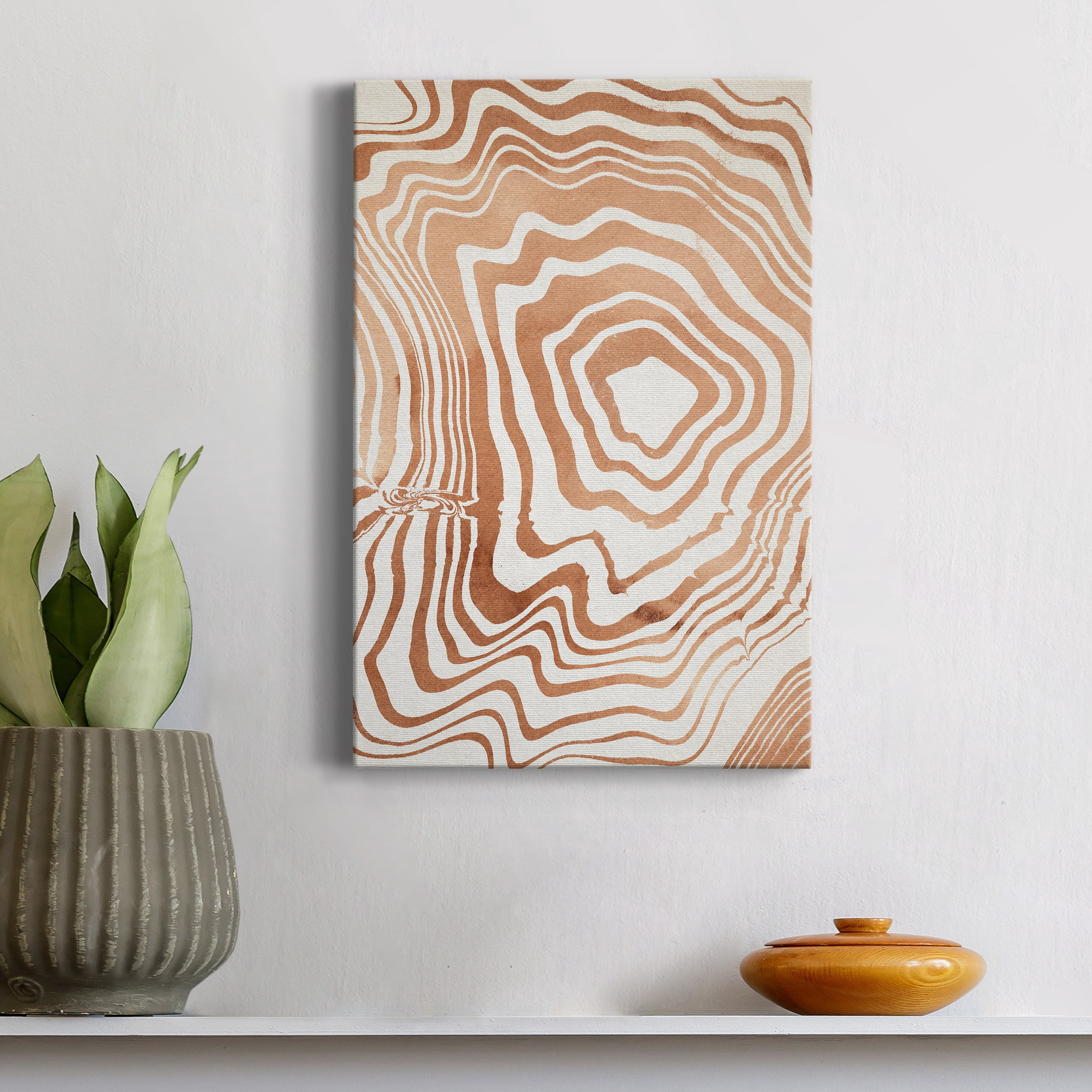 Wood Grain Suminagashi I Premium Gallery Wrapped Canvas - Ready to Hang