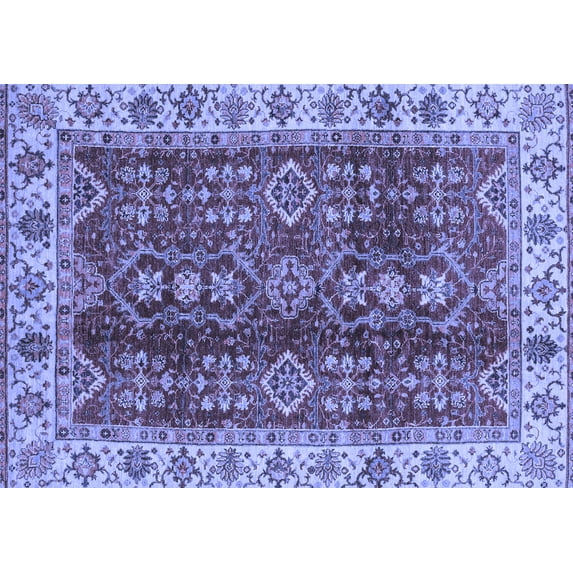 Ahgly Company Indoor Rectangle Abstract Blue Modern Area Rugs, 2' x 5'