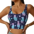 thumbnail image 2 of Lsque Silhouette Cats Printed Women'S Sports Bra, Compression, Moisture Wicking, High-Impact Sports Bra For Women,Supportive sports bra-Small, 2 of 9