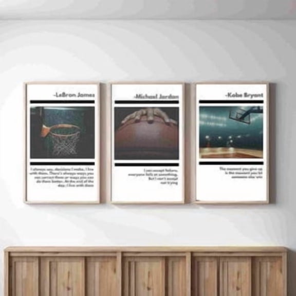 Basketball Quote Prints: Set of 3 Motivational Posters, Wall Art Print, Gift for Men, Boyfriend, Sports Lovers, Gym Decor, Christmas Gift, Poster Only
