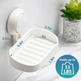 thumbnail image 3 of Jabonera con ventosa, sin perforaciones y reutilizable, instalación en un segundo, carga de 5 kg para azulejos de pared de ducha de baño, color blanco, 3 of 5