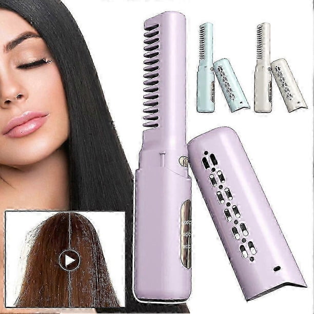 2026 2-in-1 Mini Cordless Hair Straightener & Curler, Travel Curling Iron Straightener Combo, Fast Heating, USB-C Rechargeable