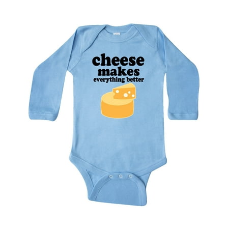 

Inktastic Cheese Makes Everything Better Gift Baby Boy or Baby Girl Long Sleeve Bodysuit