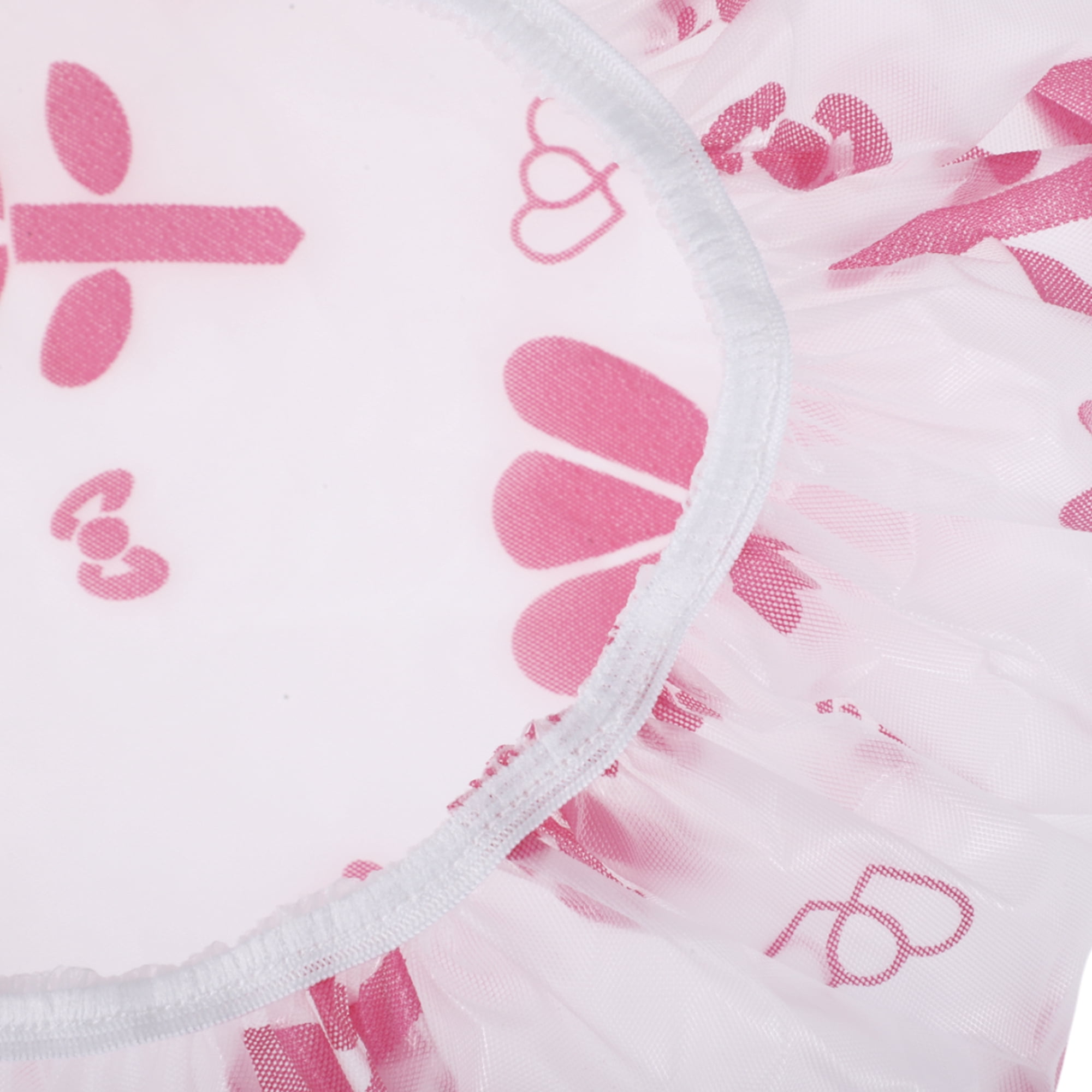 Unique Bargains Print Single Layer Shower Cap 5 Pcs Pink